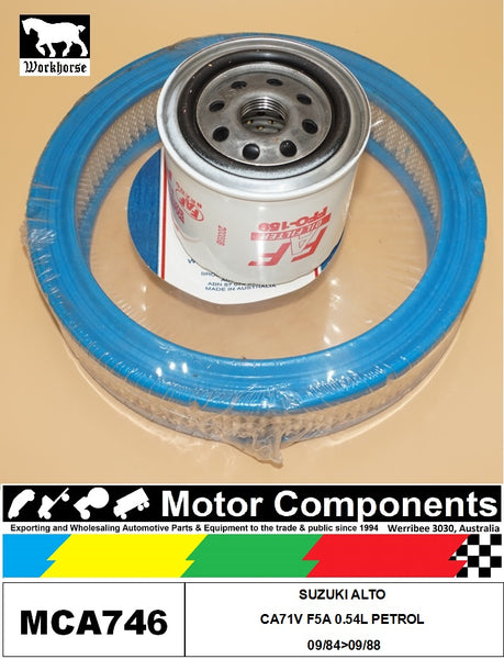 FILTER SERVICE KIT for SUZUKI ALTO CA71V F5A 0.54L PETROL 09/84>09/88