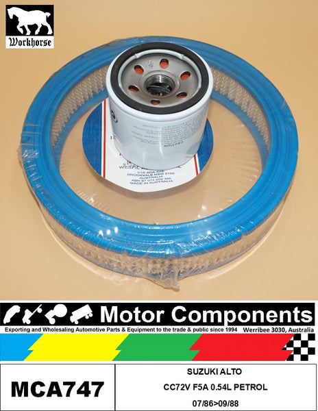 FILTER SERVICE KIT for SUZUKI ALTO CC72V F5A 0.54L PETROL 07/86>09/88