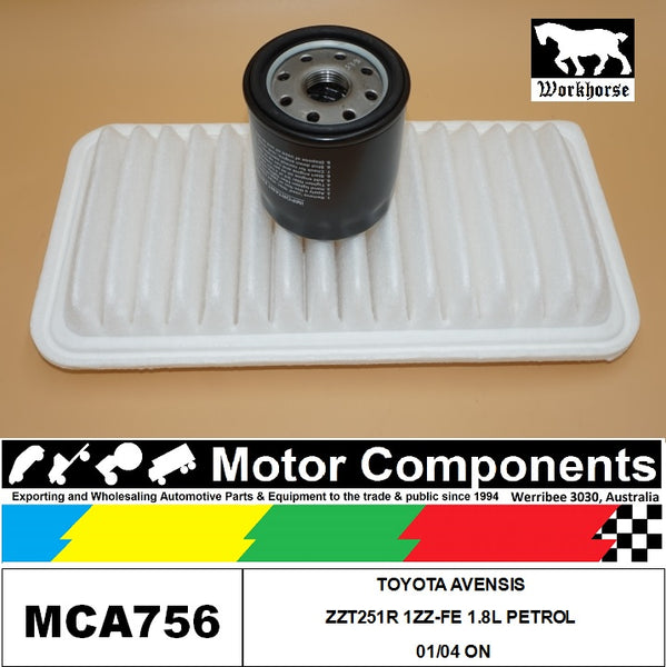 FILTER SERVICE KIT for TOYOTA AVENSIS ZZT251R 1ZZ-FE 1.8L PETROL 01/04 ON