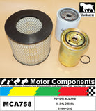 FILTER SERVICE KIT for TOYOTA BLIZARD 2L 2.4L DIESEL 01/84>12/92