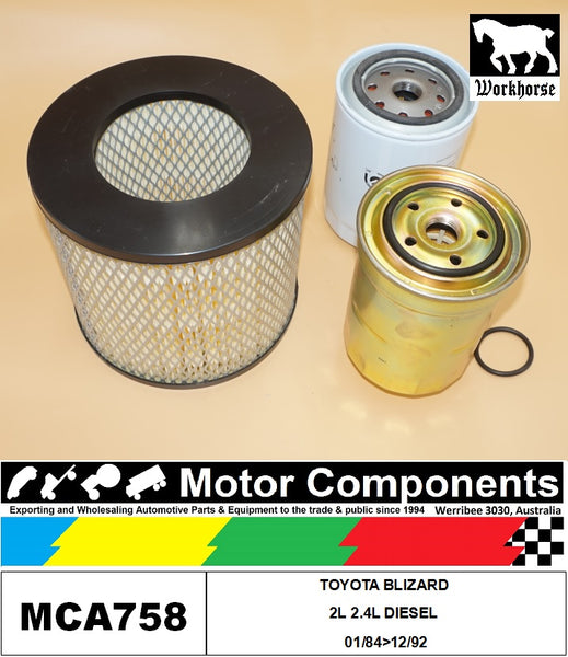 FILTER SERVICE KIT for TOYOTA BLIZARD 2L 2.4L DIESEL 01/84>12/92