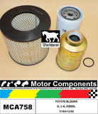 FILTER SERVICE KIT for TOYOTA BLIZARD 2L 2.4L DIESEL 01/84>12/92