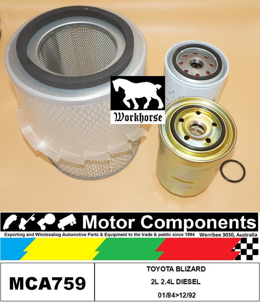 FILTER SERVICE KIT for TOYOTA BLIZARD 2L 2.4L DIESEL 01/84>12/92