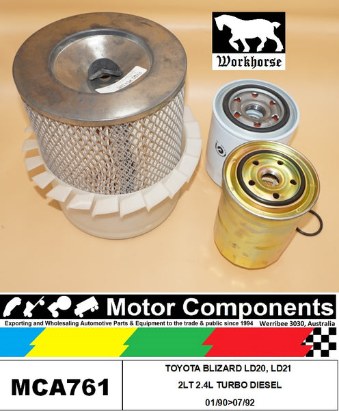 FILTER SERVICE KIT for TOYOTA BLIZARD LD20 LD21 2LT 2.4L TURBO DIESEL 01/90>07/9