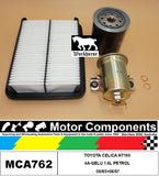 FILTER SERVICE KIT for TOYOTA CELICA AT160 4A-GELU 1.6L PETROL 08/85>08/87