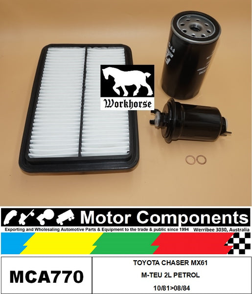 FILTER SERVICE KIT for TOYOTA CHASER MX61 M-TEU 2L PETROL 10/81>08/84