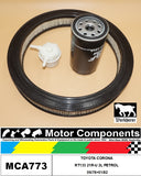 FILTER SERVICE KIT for TOYOTA CORONA RT133 21R-U 2L PETROL 09/78>01/82