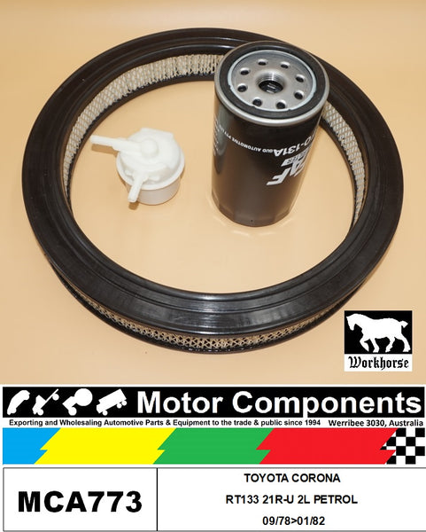 FILTER SERVICE KIT for TOYOTA CORONA RT133 21R-U 2L PETROL 09/78>01/82