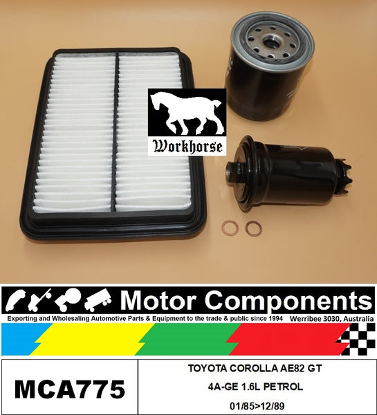 FILTER SERVICE KIT FOR TOYOTA COROLLA AE82 GT  4A-GE 1.6L PETROL 01/85>12/89