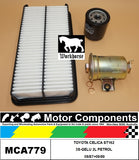 FILTER SERVICE KIT FOR TOYOTA CELICA ST162 3S-GELU 2L PETROL 08/87>09/89