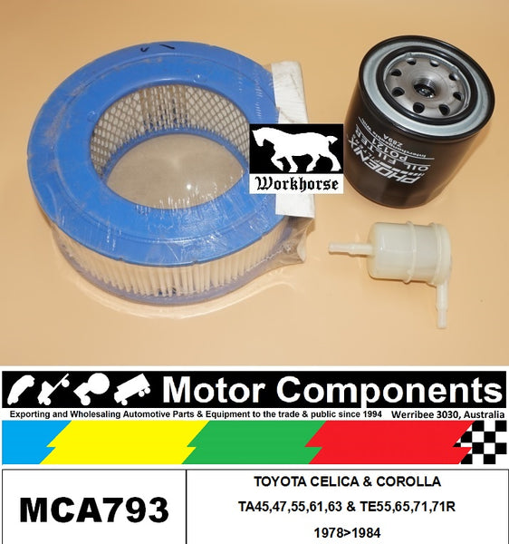FILTER SERVICE KIT for TOYOTA CELICA TA45,47,55,61,63 & TE55,65,71,71R 1978>1984