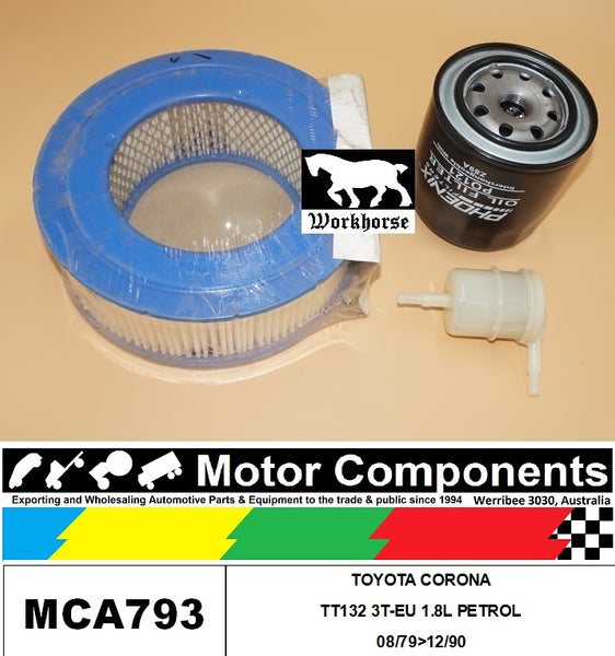FILTER SERVICE KIT for TOYOTA CORONA TT132 3T-EU 1.8L PETROL 08/79>12/90