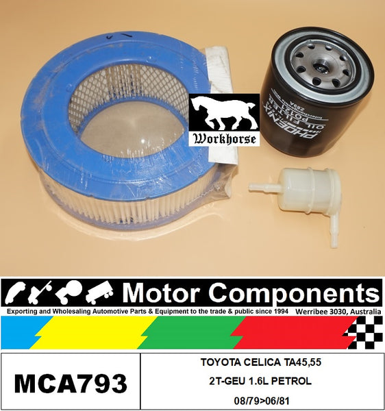 FILTER SERVICE KIT for TOYOTA CELICA TA45,55 2T-GEU 1.6L PETROL 08/79>06/81