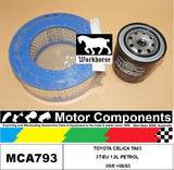 FILTER SERVICE KIT for TOYOTA CELICA TA63 3T-EU 1.8L PETROL 06/8`>08/83