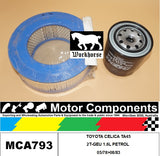 FILTER SERVICE KIT for TOYOTA CELICA TA45 2T-GEU 1.6L PETROL 05/78>08/83