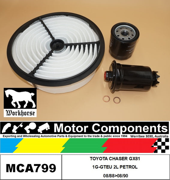 FILTER SERVICE KIT for TOYOTA CHASER GX81 1G-GTEU 2L PETROL 08/88>08/90