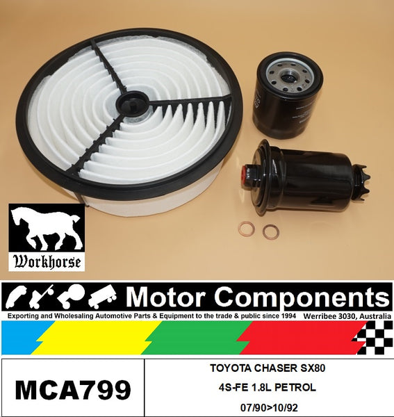FILTER SERVICE KIT for TOYOTA CHASER SX80 4S-FE 1.8L PETROL 07/90>10/92