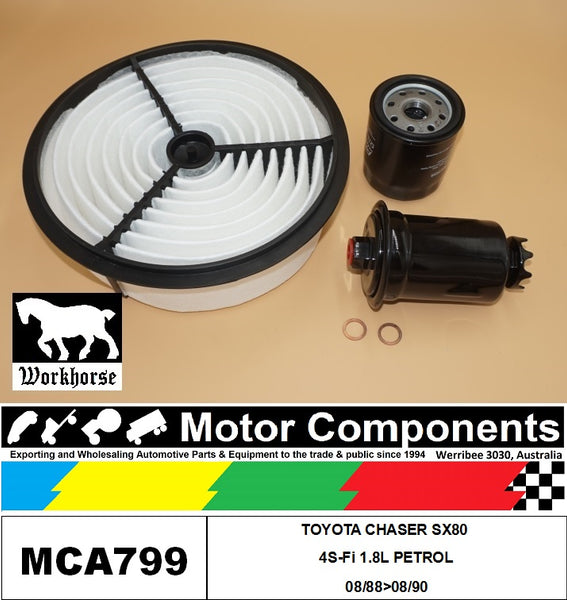 FILTER SERVICE KIT for TOYOTA CHASER SX80 4S-Fi 1.8L PETROL 08/88>08/90