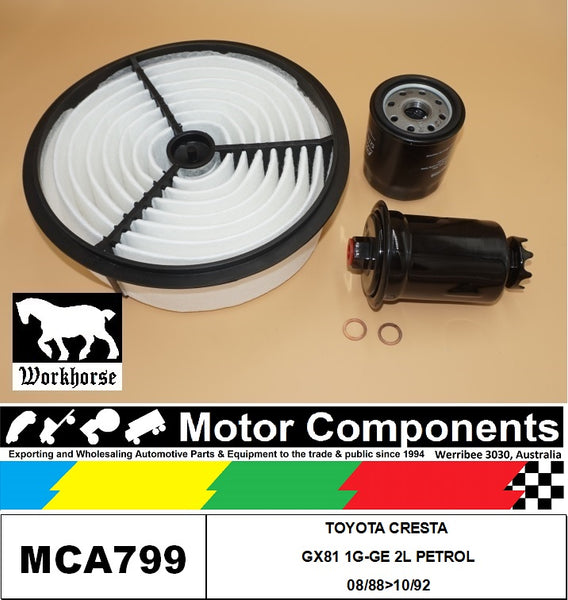 FILTER SERVICE KIT for TOYOTA CRESTA GX81 1G-GE 2L PETROL 08/88>10/92