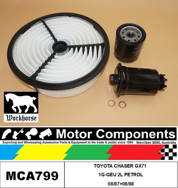 FILTER SERVICE KIT for TOYOTA CHASER GX71 1G-GEU 2L PETROL 08/87>08/88