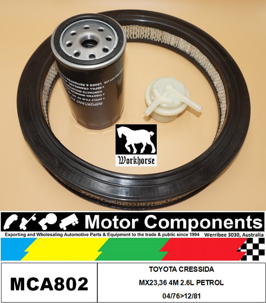 FILTER SERVICE KIT for TOYOTA CRESSIDA MX32,36 4M 2.6L PETROL 04/76>12/81