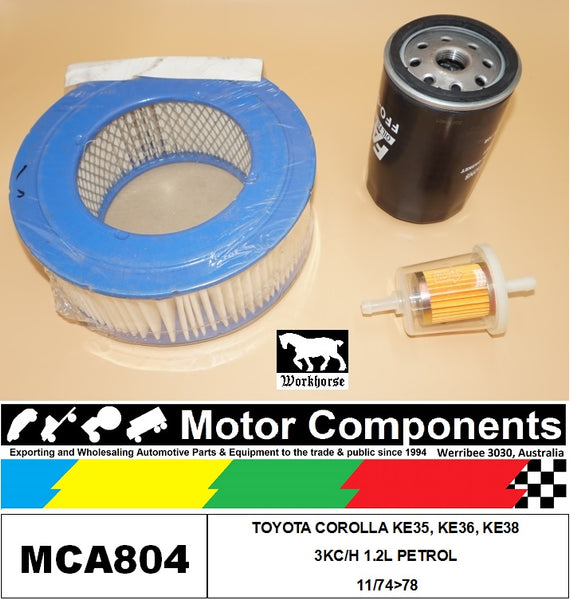 FILTER SERVICE KIT FOR TOYOTA COROLLA KE35, KE36, KE38 3KC/H 1.2L PETROL 11/74>7