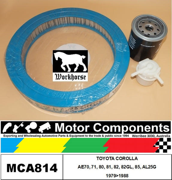 FILTER SERVICE KIT FOR TOYOTA COROLLA AE70, 71, 80, 81, 82, 82GL, 85, AL25G 79>8