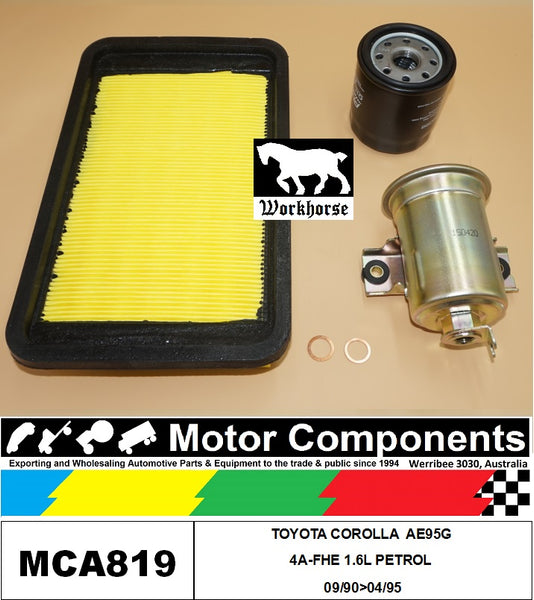 FILTER SERVICE KIT FOR TOYOTA COROLLA AE95G 4A-FHE 1.6L PETROL 09/90>04/95