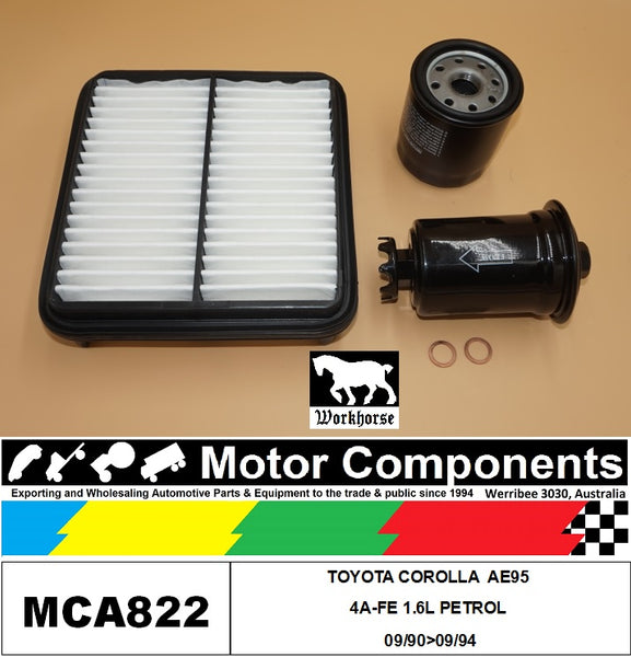 FILTER SERVICE KIT FOR TOYOTA COROLLA AE95 4A-FE 1.6L PETROL 09/90>09/94