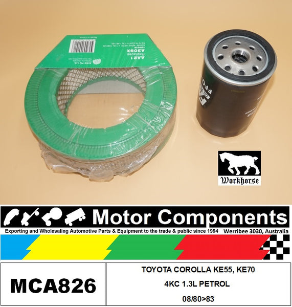 FILTER SERVICE KIT FOR TOYOTA COROLLA KE55, KE70 4KC 1.3L PETROL 08/80>83