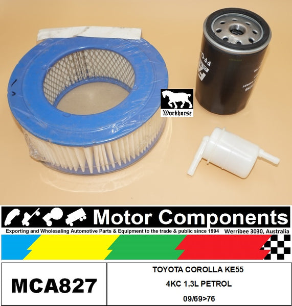 FILTER SERVICE KIT FOR TOYOTA COROLLA KE55 4KC 1.3L PETROL 09/69>76