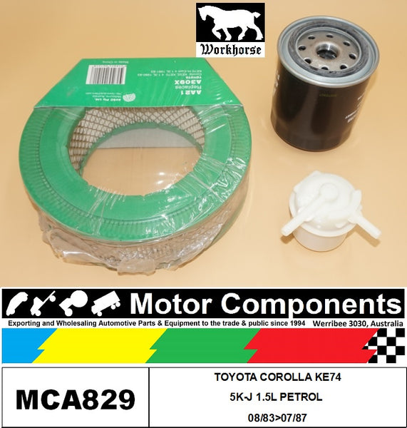 FILTER SERVICE KIT FOR TOYOTA COROLLA KE74  5K-J 1.5L PETROL 08/83>07/87