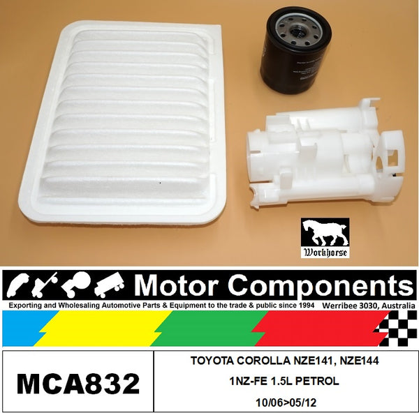 FILTER SERVICE KIT FOR TOYOTA COROLLA NZE141, NZE144 1NZ-FE 1.5L PETROL 10/06>05