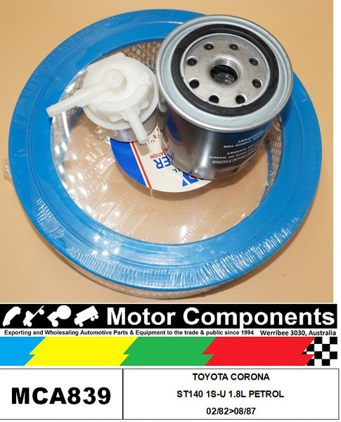 FILTER SERVICE KIT for TOYOTA CORONA ST140 1S-U 1.8L PETROL 02/82>08/87