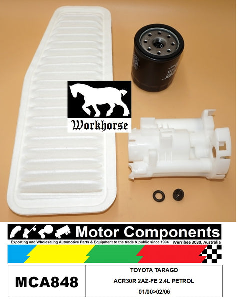 FILTER SERVICE KIT FOR TOYOTA TARAGO ACR30R 2AZ-FE 2.4L PETROL 01/00>02/06