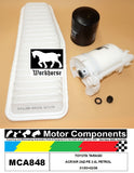 FILTER SERVICE KIT FOR TOYOTA TARAGO ACR30R 2AZ-FE 2.4L PETROL 01/00>02/06