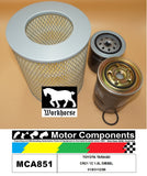 FILTER SERVICE KIT FOR TOYOTA TARAGO CR21 1C 1.8L DIESEL 01/83>12/88