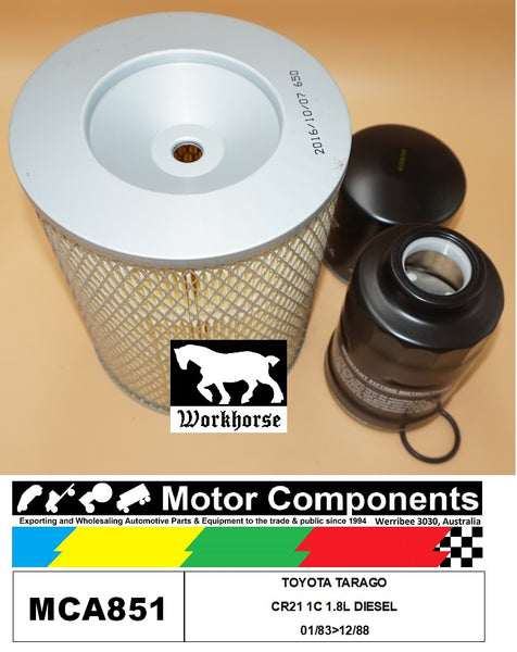 FILTER SERVICE KIT FOR TOYOTA TARAGO CR21 1C 1.8L DIESEL 01/83>12/88