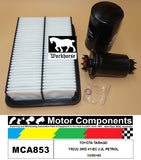 FILTER SERVICE KIT FOR TOYOTA TARAGO YR222 2WD 4Y-EC 2.2L PETROL 10/95>90