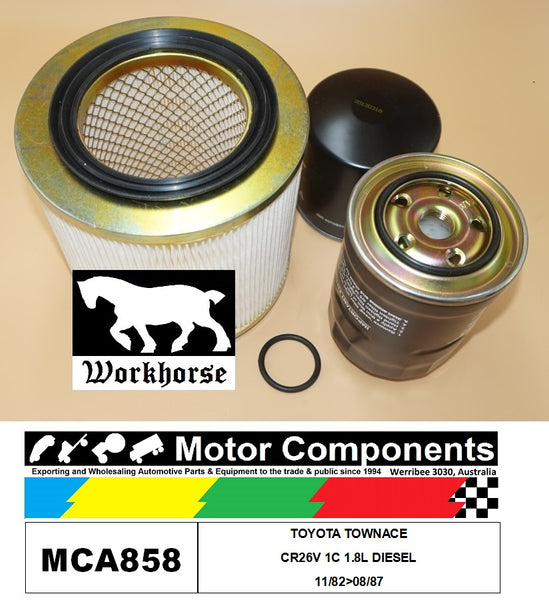 FILTER SERVICE KIT FOR TOYOTA TOWNACE CR26V 1C 1.8L DIESEL 11/82>08/87