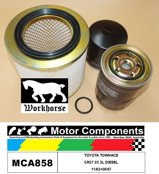 FILTER SERVICE KIT FOR TOYOTA TOWNACE CR27 2C 2L DIESEL 11/82>08/87