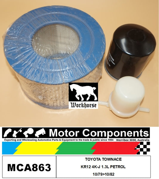 FILTER SERVICE KIT FOR TOYOTA TOWNACE KR12 4K-J 1.3L PETROL 10/79>10/82