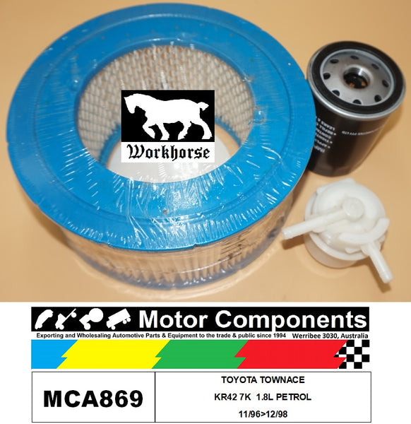 FILTER SERVICE KIT FOR TOYOTA TOWNACE KR42 7K  1.8L PETROL 11/96>12/98