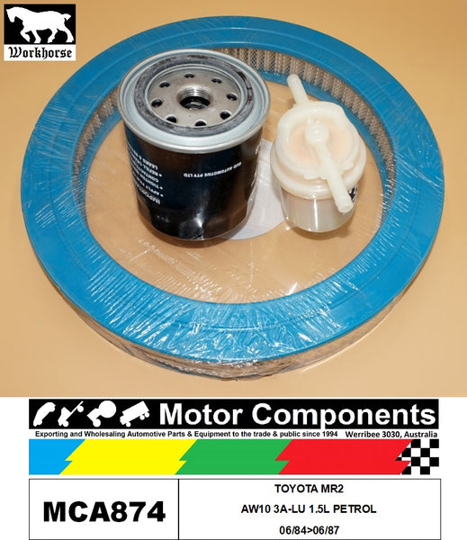 FILTER SERVICE KIT FOR TOYOTA MR2 AW10 3A-LU 1.5L PETROL 06/84>06/87