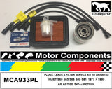 LEADS SPARK PLUG & FILTER KIT for DAIHATSU HIJET S60 S65 S66 S80 S81 AB EB 547cc
