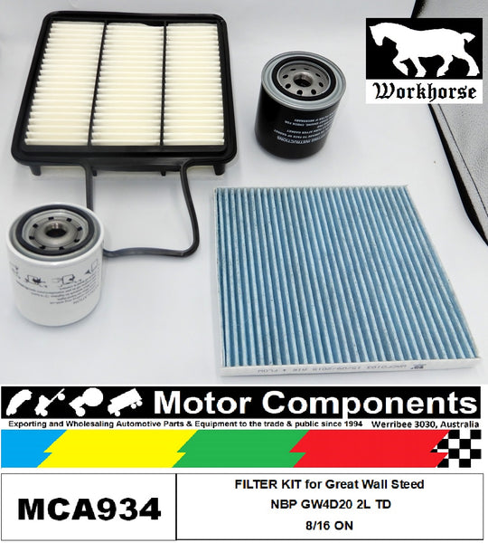 FILTER KIT for Great Wall Steed NBP GW4D20 2L TD 8/16 ON