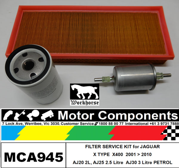 FILTER KIT for X TYPE JAGUAR X400 AJ25 2.5L AJ30 3L PETROL V6 1/01>6/10