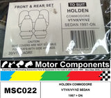 SEATCOVER TO SUIT HOLDEN COMMODORE VT/VX/VY/VZ SEDAN 1997 > ON