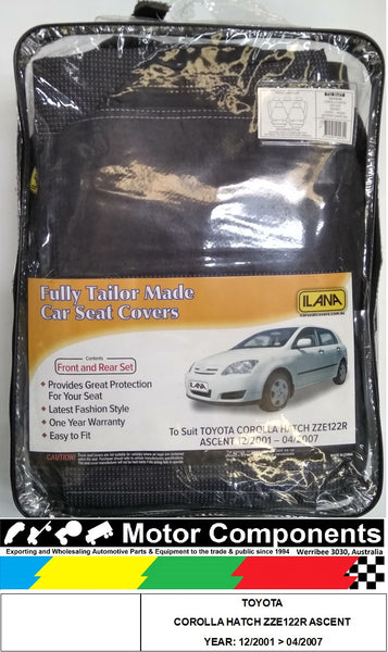 SEAT COVER TO SUIT TOYOTA  COROLLA HATCH ZZE122R ASCENT 12/2001 > 04/2007