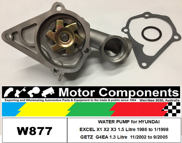 WATER PUMP for HYUNDAI GETZ  G4EA 1.3 Litre  11/2002 to 9/2005